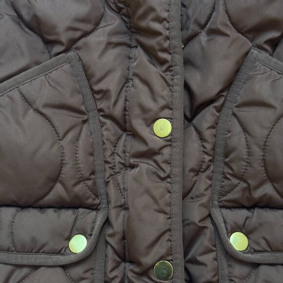 J. Crew Signature Puffer Vest Brown Lined Pockets Size S - Picture 4 of 4